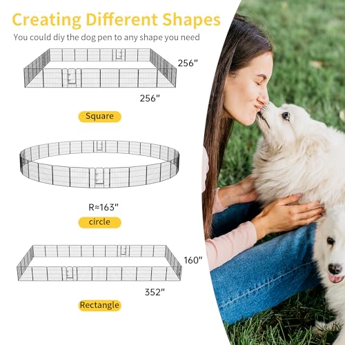 FDW Dog Playpen Dog Pen Dog Kennel 32 Panels 32 Inch Height Indoor Outdoor Folding Metal Portable Puppy Exercise Pen Heavy Duty Dog Fence for Yard Camping,Black - style: 32 Panels