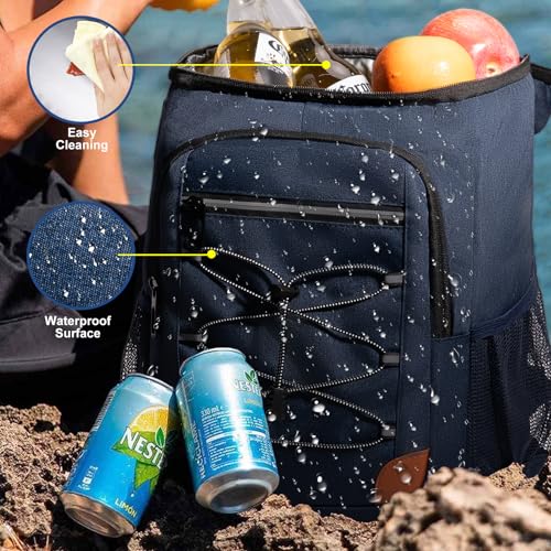 Backpack Cooler Insulated Leak Proof, Lightweight Soft Sided Cooler Backpack for Men Women, Waterproof Beach Cooler Bag Lunch Backpack for Camping Hiking Picnic Fishing Travel Outdoor - color: Blue, size: 36 Cans