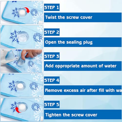 Dog Cooling Mat Water Injection Pet Cool Pads Dogs & Cats Pet Cooling Blanket for Outdoor Car Seats Beds (Azure, 24 * 18IN) - color: Azure, size: 24*18IN