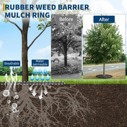 Tree Ring Mulch Mat | Non-Woven Heavy Duty Reusable Cover,Disc Tree Mat,for Outdoor Plant Gardening Ground Protection Grass Control - color: 28 inches