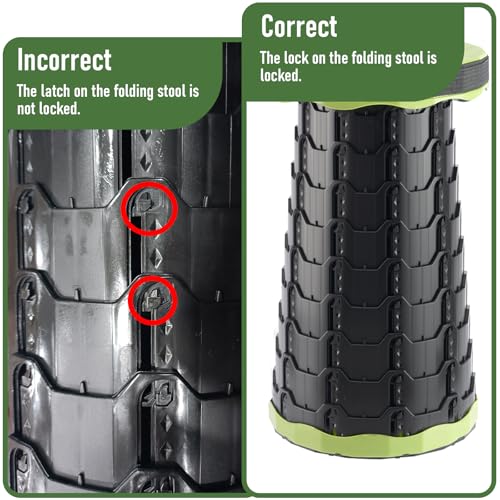Doseno Upgraded Foldable Stool Thickened, Portable Collapsible Stool Retractable Stool for Fishing, Hiking Tours, BBQ, Parties, Outdoor Activities - color: Olive Green, size: 1pack