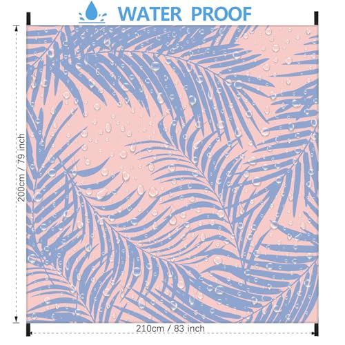 Beach Blanket 79" X 83" Oversized Lightweight, Beach Mat Waterproof Sandproof, Durable Picnic Mat Beach Accessories for Travel, Camping, Hiking - color: Pink-leaf