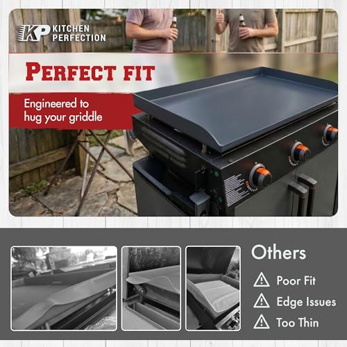 Kitchen perfection 17" Premium Silicone Griddle Cover Mat for Blackstone Griddle 17 Inch - Hermetic Protection from Rust & Debris All Year, Fits All Blackstone 17 Inch Models - Food Grade Silicone - color: Gray 17 inch