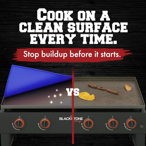 KITCHEN PERFECTION 17" Premium Silicone Griddle Cover Mat for Blackstone Griddle 17 Inch - Hermetic Protection from Rust & Debris All Year, Fits All Blackstone 17 Inch Models - Food Grade Silicone - color: Classic Blue 17 inch