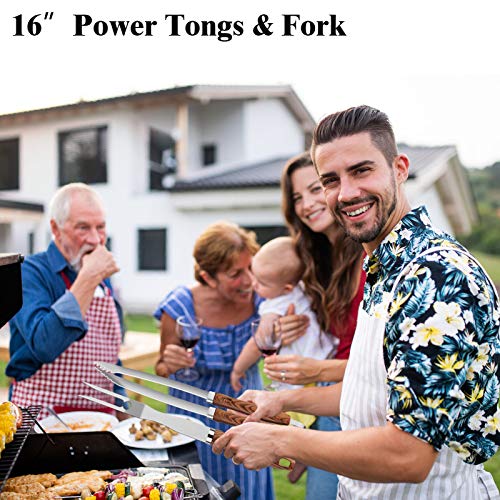ROMANTICIST 27pcs Heavy Duty Grilling Gifts for Men Dad Fathers Day, Extra Thick BBQ Accessories Tools Set, Stainless Steel Grill Utensils Kit with Meat Claws,Canvas Bag for Outdoor Camping Brown - color: Brown1