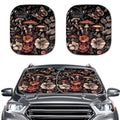 Mushroom Floral 2 Pcs Auto Windshield Sunshade UV Reflecting Foldable Front Windshield Sun Shade Automotive Interior Sun Protection Protect Your Car Block The Sunlight - color: Mushroom Floral