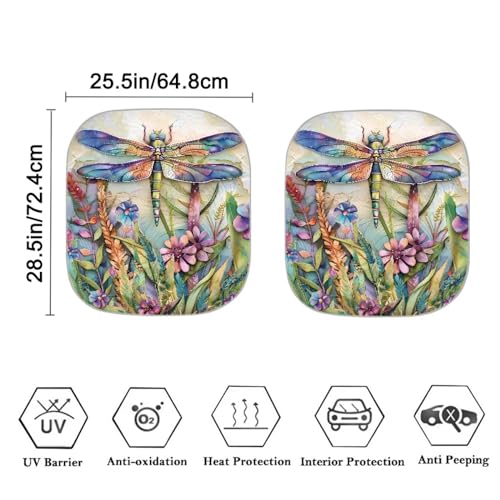 Dragonfly Floral Sunshade for Car Windshield Reflective Blocks Heat and Sun Foldable Sun Shade Shield Car Accessories Keeps Your Vehicle Cool Sun Visor Universal Fit Most Cars - color: Dragonfly Floral