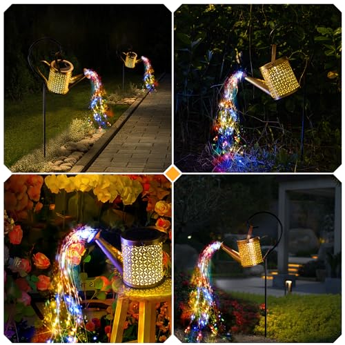 SRNPMIU Solar Watering Can Light, Solar Yard Decorations Outdoor, Garden Decor Lights, IP65 Waterproof Hanging Lantern Lights, Flower Bed Decor, Gifts for Grandma, Women, Mom - color: Multicolor