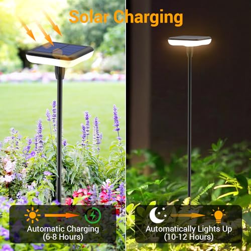 Solar Lights Outdoor Garden 4 Pack Solar Pathway Light 31" Tall Solar Landscape Lights 34LM Bright Up to 12H IP65 Waterproof Auto On/Off for Walkway Outside Yard Path Patio Lawn Flower Bed plant Decor - size: 4 Pack