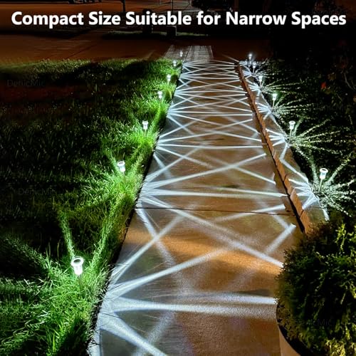 DenicMic Solar Lights Outdoor 15 Pack Waterproof 6000K Cold White LED Stainless Steel Stake Outside Lights for Yard Pathway Garden Driveway Walkway Landscape Path Lighting - color: Cold 15Pack