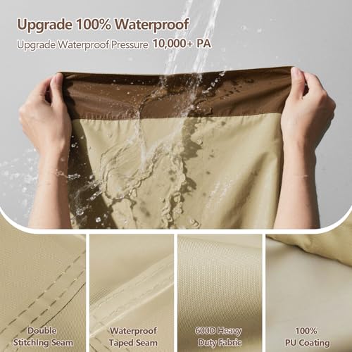 RICHIE Outdoor Patio Furniture Cover - Heavy Duty Waterproof 600D Tough Canvas Protector for Rectangular Table Cover, All-Season Dining Table and Chair Covers (62L x 44W x 28H Inch) - size: Rectangular- 62"(L)x44"(W)