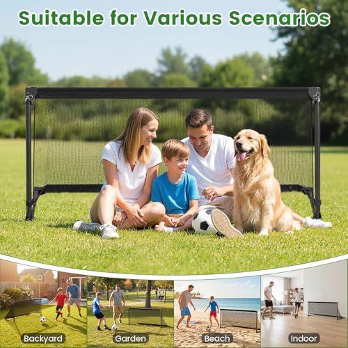 Goplus Soccer Goal, Portable Toddler Soccer Net with Metal Frame, Ground Stakes, Quick Setup, Foldable Soccer Training Equipment for Outdoor Practice Games - style: 59" x 28" x 30"