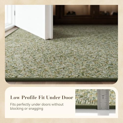 MontVoo Door Mat Indoor Entrance Doormat, Absorbent Durable Rubber Non Slip Front Door Mat for Inside Entry Entryway Dirt Trapper Welcome Mat, Green 24''x36'' - color: Green, size: 24''x36''