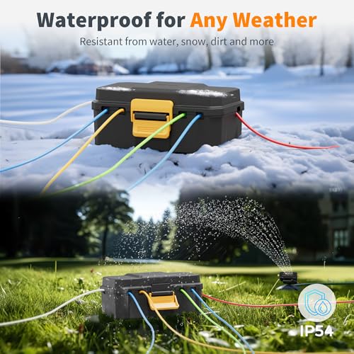 Waterproof Electrical Box, Diivoo Outdoor Extension Cord Covers Waterproof, Large Size 6 Cable Seal Entry, Outdoor Plug Cover, Outdoor Extension Cord Box, Black - size: Large