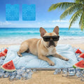 Vagascape Dog Cooling Mat New 5.0 Version Built-in Ice Pack, Long-Lasting Cool 6-8h, 30" x 20" Ultra Thick Soft Vine Pattern Pet Cooling Mat, Washable Foldable Large Cooling Pad for Indoor Outdoor - size: M(30“x20”）
