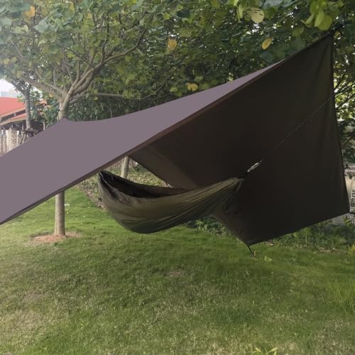 13.5x13.5 ft Tent Footprint Waterproof Camping Tarp Ultralight Mat Under Tent Moisture-Proof Ground Sheet Mat(Brown) - color: Octagon Brown, size: 160x160in