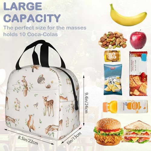 Watercolor Animals,Deer Hedgehog Fox Bunny Squirrel Forest Lunch Box,Insulated Lunch Bag for Girls Boys,Reusable Lunch Box for Kids Adults School Student Work Picnic Travel - color: Watercolor Animals,Deer Hedgehog Fox Bunny Squirrel Forest
