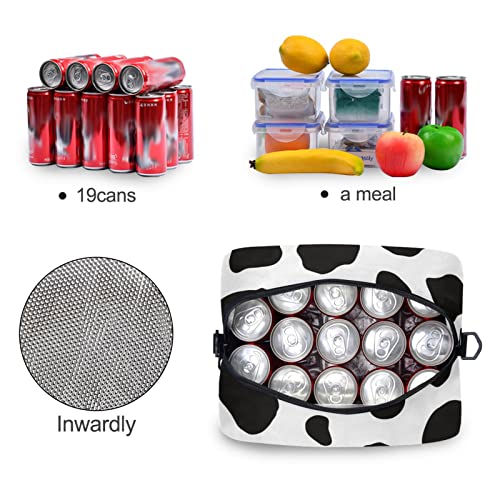 Milk Cow Dot Skin Insulated Lunch Bag Reusable Lunch Tote Bag Cooler Bag for Women Men Adult Lunch Box with Adjustable Shoulder Strap Leakproof Lunch Bag for Work School Picnic Camping - color: Milk Cow Dot Skin