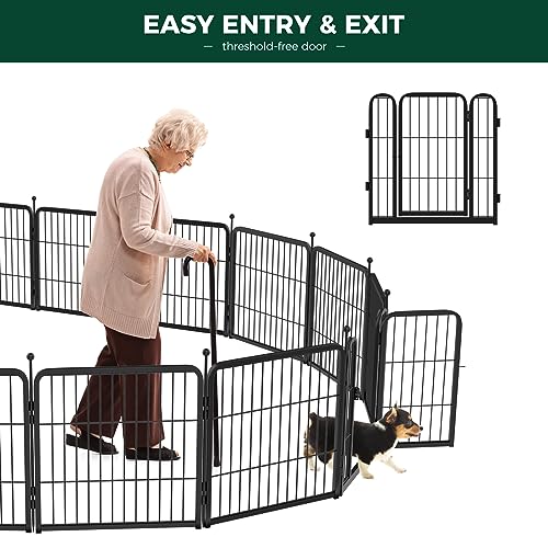 FXW Rollick Unleashed Dog Playpen for Indoor, Yard, RV Camping, 24 inch 16 Panels for Small and Puppy Dogs, Black│Patented - color: Black, size: 24"H