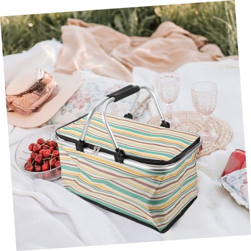 MERRYHAPY Portable Collapsible Insulated Basket Picnic Car Meal Shopping Bag Insulation for Fresh Food Storage