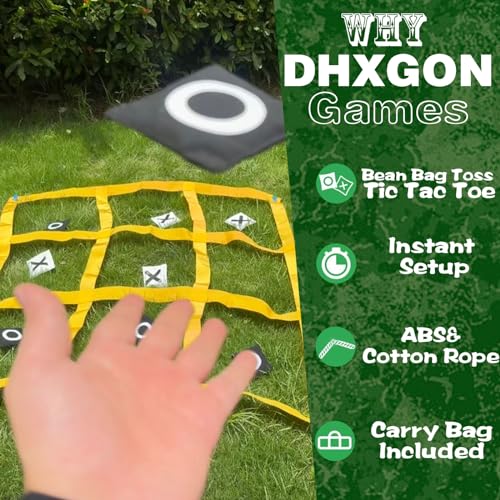 Giant Tic Tac Toe Strap Game Outdoor, Portable Tic Tac Toe Bean Bag Toss with 10pcs Bean Bag, Large Outdoor Lawn Yard Backyard Carnival Field Day, Jumbo Yard Games for Family - style: Classical