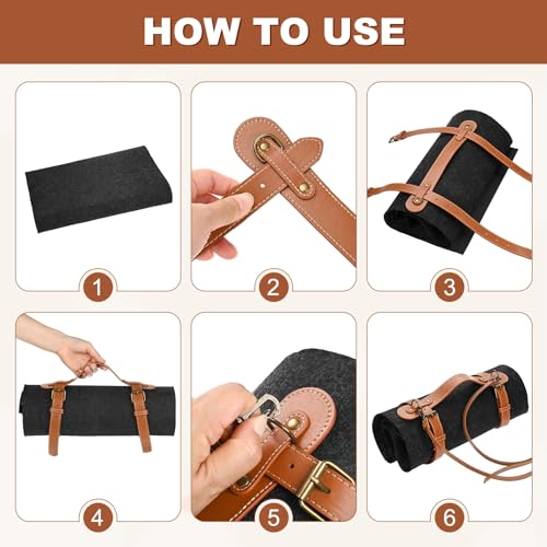 M METERXITY 1-Pack Outdoor Picnic Blanket Carry Strap, 22.8" Portable PU Leather Handle Belt Carrier with Adjustable Straps for Camping/Picnics/Travel, Motorcycle Bedrolls Carrier [Brown] - size: 22.8"