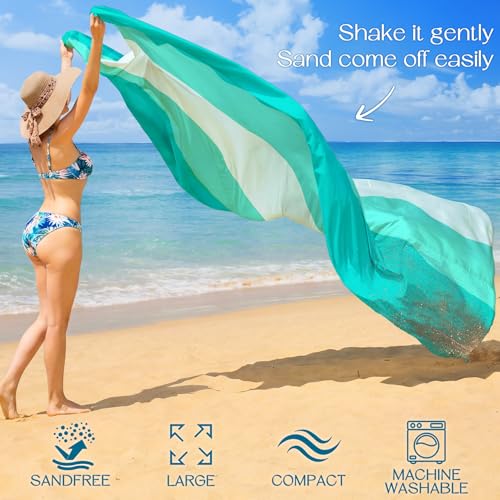 BYDOLL Beach Blanket 78''X81'' Waterproof Sandproof Suits1-4 Adults Oversized Lightweight Large Blanket Picnic Mat for Beach Sand Free Travel Camping Hiking Picnic - color: Green5, size: 78"X81"