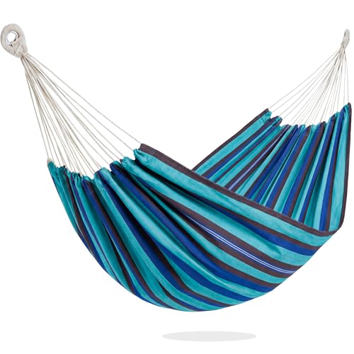 PNAEUT Double Hammocks for Outside, Replacement Outdoor Tree Hammock for Indoor Patio Porch Garden (Blue Lagoon, Medium) - color: Blue Lagoon, size: Medium