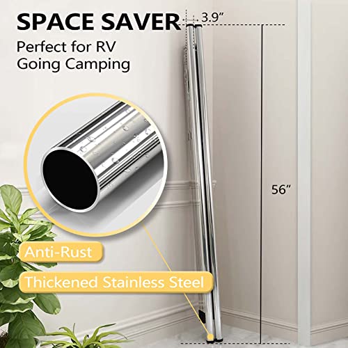 URYAN 79 Inches Stainless Steel Clothes Drying Rack, Heavy Duty Laundry Drying Rack Folding Indoor Outdoor, Portable Drying Rack Clothing, Free-Standing Laundry Stand with 20 Windproof Hooks - size: 79"