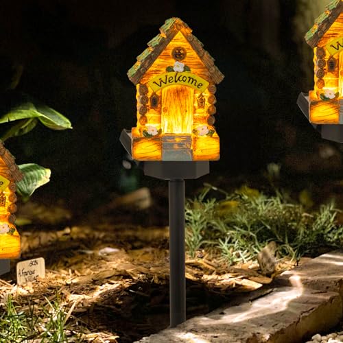 Dazzle Bright Fairy Garden House, 16" Glow in The Dark Cottage with Solar LED Light, Beautiful Miniature Garden Decoration for Indoor or Outdoor Gardens - color: House