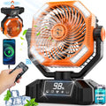 Multper 20000mAh Camping Fan, Up to 65H Long Runtime Battery Powered Fan with 5 Speeds, Oscillating Rechargeable Portable Fan with LED Lantern & Remote, Personal Tent Fan for Jobsite, Fishing, RV - size: 20000mah