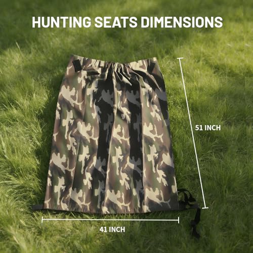 Ultralight Low Down Hunting Tree Seat - Portable Tree Hammock Chair for Deer Hunting - 330lbs Capacity Silent Suspension Seat - Includes 2 Aluminum Poles & Camo Carry Bag (2 lbs)