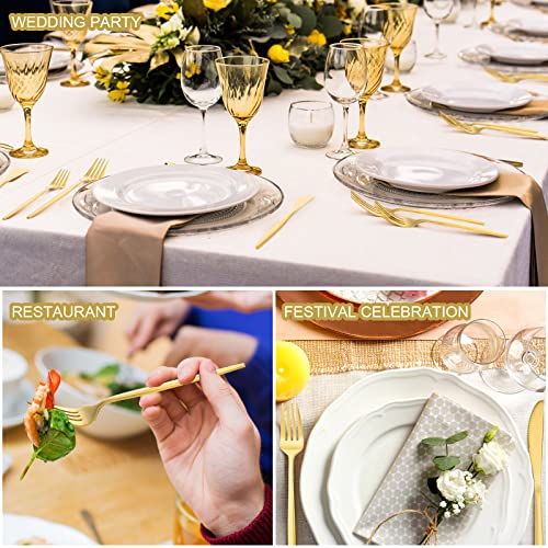 60 Pieces Stainless Steel Tableware Set Silverware Set Flatware Cutlery Utensils Spoon Fork Knives Service for 12 for Home Restaurant Apartment and Kitchens(Gold) - color: Gold
