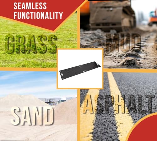 Mytee Products 5 Pk 3' x 6' Ground Protection Mats with Double Sided Diamond Plated Tread Design - High Density Polyethylene Mat, Easily Supports 60 Ton Loads on Lawns, Dirt, and Any Other Areas - color: Black, size: 3 x 6 Feet, style: 5 - Pack
