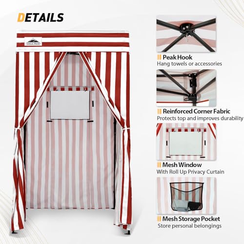 EAGLE PEAK Flex Compact 4x4 Pop-up Canopy Changing Room, Portable Privacy Dressing Room for Indoor Fashion Photoshoots, Camping, or Pool, White/Red - color: White/Red, size: 4x4 ft