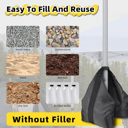 Canopy Weights Sandbags Set of 4，Extra Large Heavy-Duty 1680D Pop Up Tent Sand Bags for Instant Outdoor Sun Shelter Canopy，Patio Umbrella（Without Sand） - color: New 240lbs