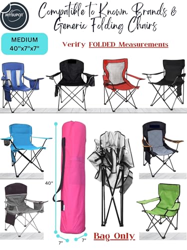 Replacement Bag for Folding Camping Chair, Portable Camp Chair, Hammock, Yoga Mat, Umbrella, Tents, Tripods, Fishing Poles - 420D Oxford Polyester Fabric - color: Pink, size: Medium 40"x7"x7"