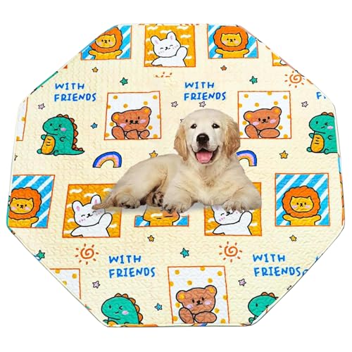 Dog Playpen Urine Pad Dog Pee Pads Puppy Mats,Fits 24 Inch 8 Panels Regular Octagon Pet Fence [PLAYPEN Not Included] Reusable Washable Whelping Pet Mattress Pad Puppy Training Pads for Crate, Kennel - color: Jwxqs, size: Fits 24"x 8 Panels Dog Playpen