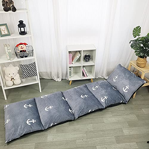 ICOPUCA Floor Lounger Pillow casing for boy Girl, Soft Minky Plush, Anchor Print, Cover/Sleeve Only! Perfect Reading and Watching TV Cushion - Excellent for Sleepovers, Queen Size; - color: Grey Anchor, size: Queen (Pack of 1)