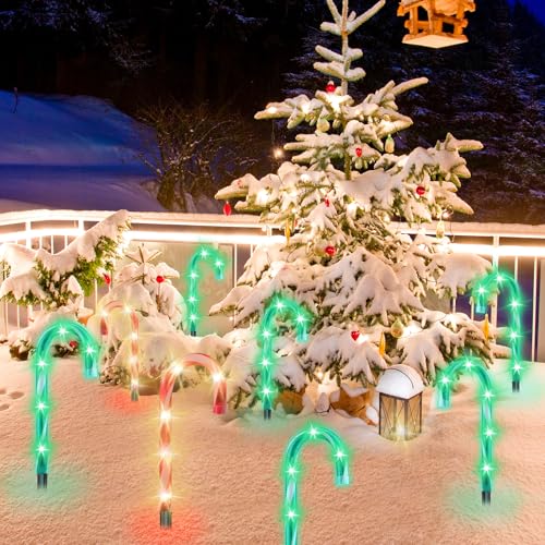 20PCS Replacement Stakes for Christmas Candy Cane Lights Outdoor, Plastic Candy Cane Pathway Markers Lights Spike Replacer, Size 0.68 * 6.05 Inches, Used to Maintain Candy Cane Pathway Lights