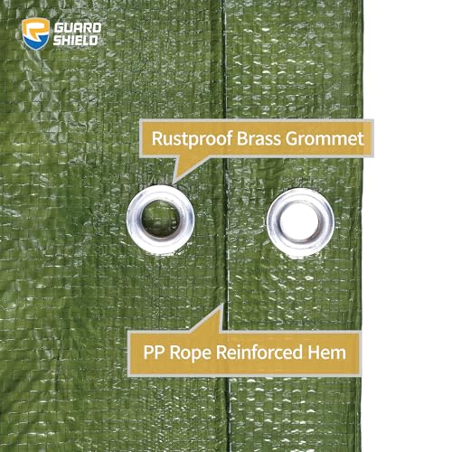 GUARD SHIELD Tarp Green 6x6 Feet Multi Purpose Waterproof Poly Tarp Cover 5mil (2-Pack) - color: Green, size: 6x6 (2-Pack)