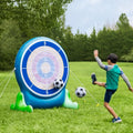 Hearthsong Jumbo 57-Inch Inflatable 2-in-1 Darts and Soccer Set with Double-Sided Scoreboard, Two Soccer Balls, Six Darts, Outdoor Play, Ages 5 and Up
