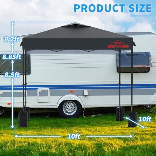 10x10 Outdoor Canopy Ten, Heavy Duty Pop Up Canopy with Removable Sidewalls and Sandbags, Grey - color: Gray, size: 10x10