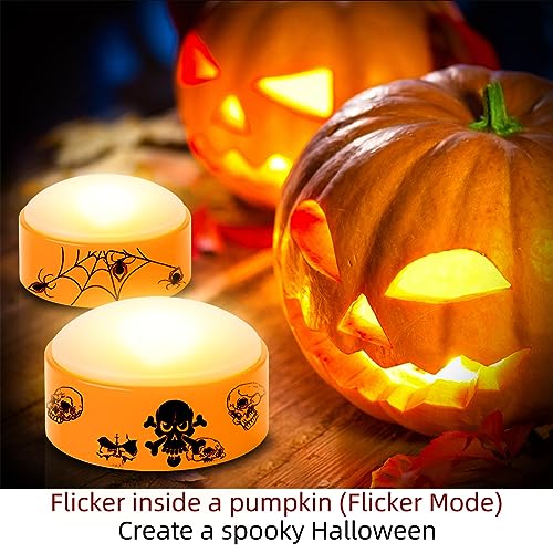 2 PCS Halloween LED Pumpkin Lights with Timer and Remote, Battery Operated Jack-O-Lantern Orange Light for Halloween Decor, Flameless Candles for Pumpkin Decoration - color: Orange Pumpkin Lights - 2 Pack