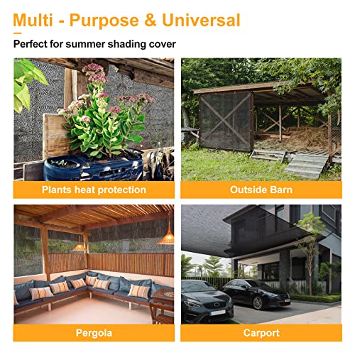 UCINNOVATE 10x13 FT Sunblock Shade Cloth 70% Sunshade Fabric Mesh Tarp with Grommets, Durable Shade Net UV Resistant Sunscreen for Plants, Shade Mesh Netting for Greenhouse Awning Pergola Dog Kennel - color: 70% Shading Rate, size: 10X13FT