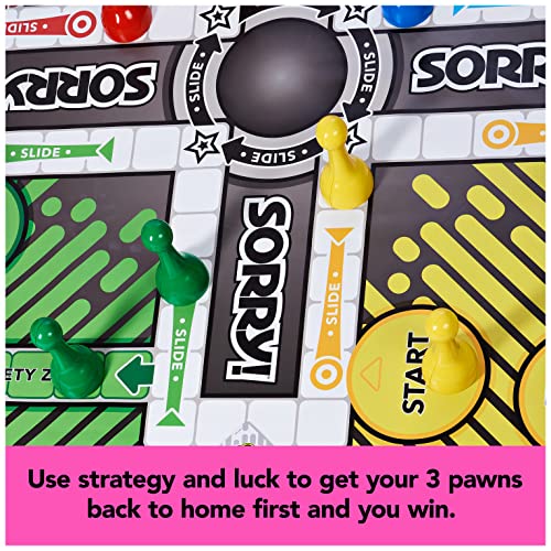 Giant Sorry Classic Family Board Game Indoor Outdoor Retro Party Activity Summer Toy with Oversized Gameboard, for Adults and Kids Ages 6 and up - style: Giant Sorry!