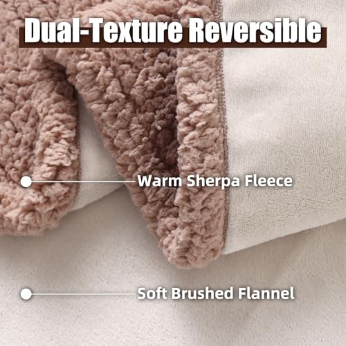 Makigued Waterproof Dog Blanket for Couch & Bed, Reversible Sherpa Fleece Pet Throw with Quiet TPU Barrier, Machine Washable Furniture Protector for Large Dogs & Cats, Throw Size 50x60 Inch, Cream - color: Cream, size: Throw(50"*60")