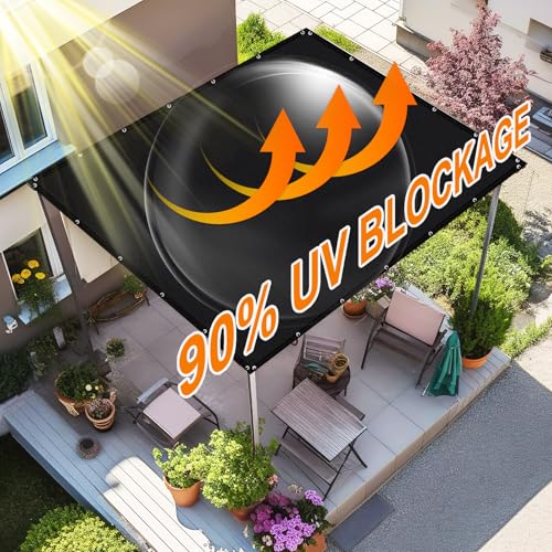 Artpuch Pergola Shade Cover with Grommets 6x8 FT 90% UV Block Outdoor Sun Shade Cloth Privacy Screen for Patio (Customized Available) Black - color: Black, size: 0 6' x 0 8'