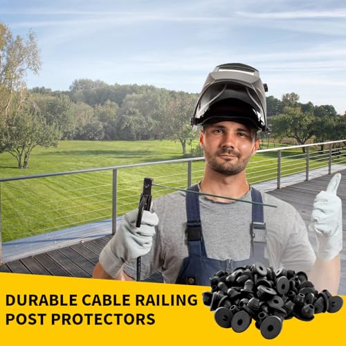 200Pack 30 Degree Angle Rubber Cable Railing Grommets for 1/8" 5/32" 3/16" Cables for Wood/Metal Cable Railing Posts, 1/8" Slant line Cable Railing Grommet,Cable Railing kit for Metal - size: 30 Degree