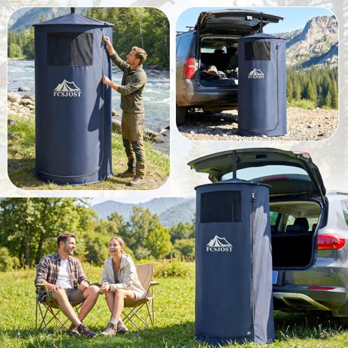 Portable Changing Tent, Easy Set-up Shower Tent for SUV with Suction Cups and Buckles, Instant Privacy Dressing Room with Carry Bag for Camping, Shower, Beach and Toilet Stall